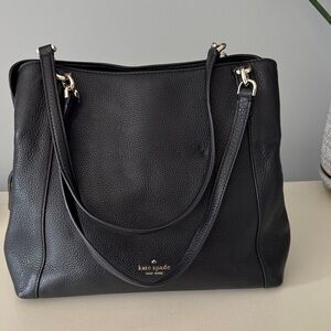 Kate Spade Black Pebbled Leather Tote great condition like new.